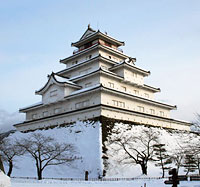Японский замок зимой